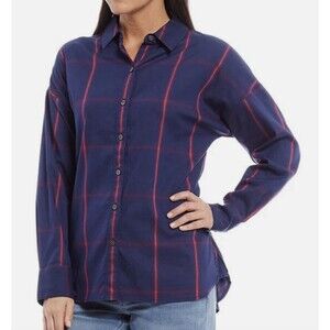 Tommy BahamaOh La La Ombre Plaid Button Front Shirt Size Large BC5076